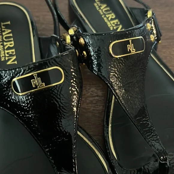 Womens Lauren Ralph Lauren Valinda T-Strap Slingback Sandals - Picture 5 of 6